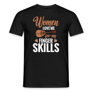 Mandolin Women Love Me For My - Men's T-Shirt - black - Front - AI Model Male 178 light (178cm)