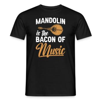 Mandolin is the bacon of music - Men's T-Shirt - black - Front - AI Model Male 178 light (178cm)