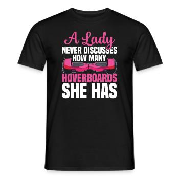 Une dame ne discute jamais du nombre d’hoverboards - T-shirt homme - noir - Devant - AI Model Male 178 light (178cm)