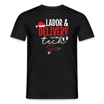 L&D Tech Chapeau de Père Noël - T-shirt homme - noir - Devant - AI Model Male 178 light (178cm)