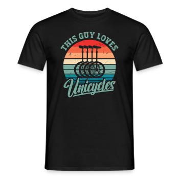Ce gars adore les monocycles - T-shirt homme - noir - Devant - AI Model Male 178 light (178cm)