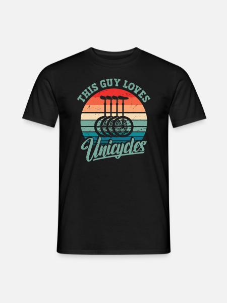 This guy loves unicycles - Men's T-Shirt - black