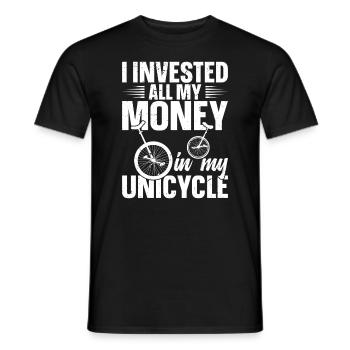 Ich Habe Mein Ganzes Geld In Mein Einrad - Männer T-Shirt - Schwarz - Vorne - AI Model Male 178 light (178cm)
