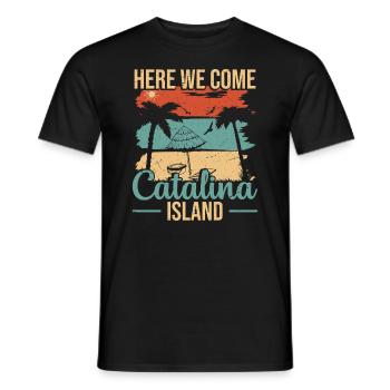 Hier Kommen Wir Zur Insel Catalina - Männer T-Shirt - Schwarz - Vorne - AI Model Male 178 light (178cm)