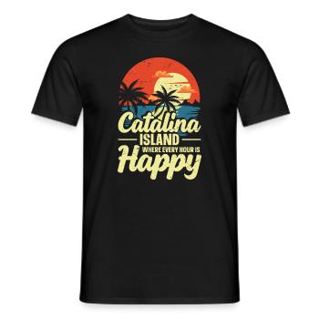 Catalina Island, Auf Der Jede Stunde Glücklich Ist - Männer T-Shirt - Schwarz - Vorne - AI Model Male 178 light (178cm)
