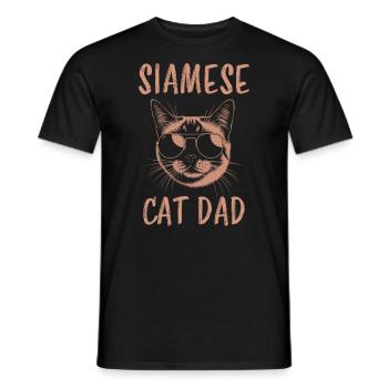 Siamkatze Spruch Siamkatze Papa Siamkatze Geschenk - Männer T-Shirt - Schwarz - Vorne - AI Model Male 178 light (178cm)