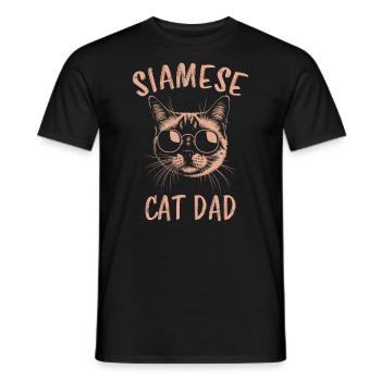 Siamkatze Spruch Siamkatze Papa Siamkatze Geschenk - Männer T-Shirt - Schwarz - Vorne - AI Model Male 178 light (178cm)