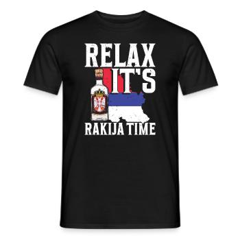 Relax it, it's time for rakija - Men's T-Shirt - black - Front - AI Model Male 178 light (178cm)