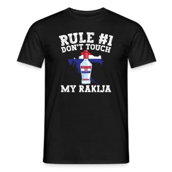 Rule No. 1: Don't touch my rakija - Men's T-Shirt - black - Front - AI Model Male 178 light (178cm)