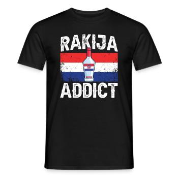 Rakija addict - Men's T-Shirt - black - Front - AI Model Male 178 light (178cm)