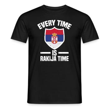 Every time it's rakija time - Men's T-Shirt - black - Front - AI Model Male 178 light (178cm)