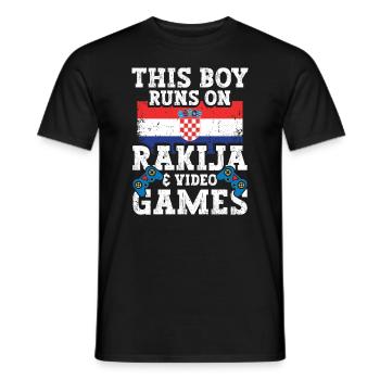 This Boy Runs on Rakija - Men's T-Shirt - black - Front - AI Model Male 178 light (178cm)