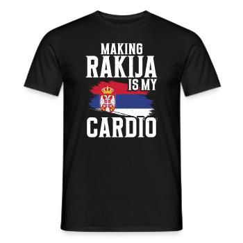 Doing rakija is my cardio - Men's T-Shirt - black - Front - AI Model Male 178 light (178cm)