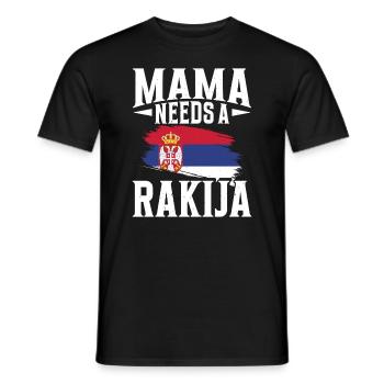 Mom needs a rakija - Men's T-Shirt - black - Front - AI Model Male 178 light (178cm)