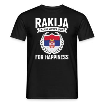Rakija is just another word for happiness - Men's T-Shirt - black - Front - AI Model Male 178 light (178cm)