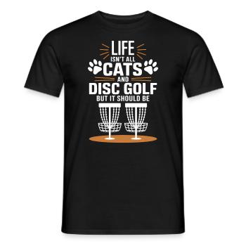 Disc Golf Dire Chats Drôle Disc Golf Cadeau - T-shirt homme - noir - Devant - AI Model Male 178 light (178cm)