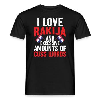 Ich Liebe Rakija Und Übermäßige Mengen An - Männer T-Shirt - Schwarz - Vorne - AI Model Male 178 light (178cm)