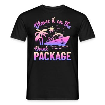 Humor Drinks Cruise Vacation - Men's T-Shirt - black - Front - AI Model Male 178 light (178cm)