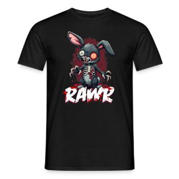 Gruseliger Zombie Hase Kaninchen - Männer T-Shirt - Schwarz - Vorne - AI Model Male 178 light (178cm)