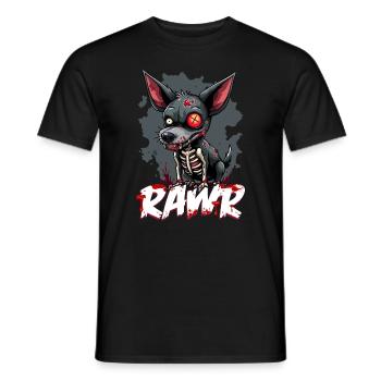 Gruseliger Zombie Hund - Männer T-Shirt - Schwarz - Vorne - AI Model Male 178 light (178cm)
