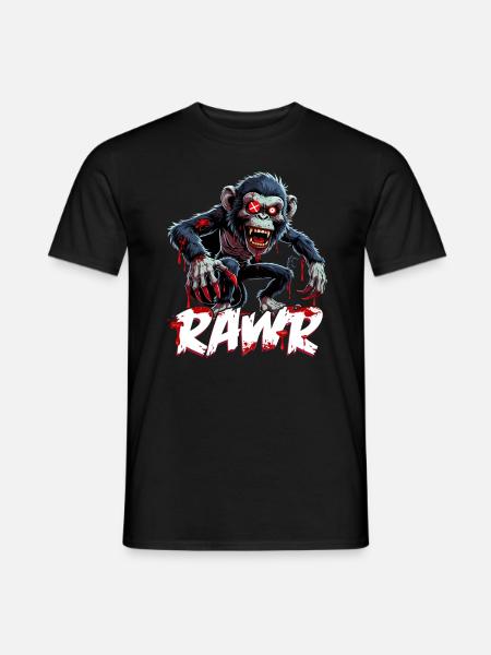 Gruseliger Zombie Affe Schimpanse - Männer T-Shirt - Schwarz