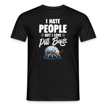 Ich Hasse Menschen, Aber Ich Liebe Pillenkäfer - Männer T-Shirt - Schwarz - Vorne - AI Model Male 178 light (178cm)