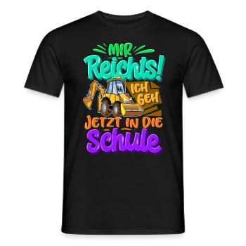 Einschulung Bagger Schulkind - Männer T-Shirt - Schwarz - Vorne - AI Model Male 178 light (178cm)