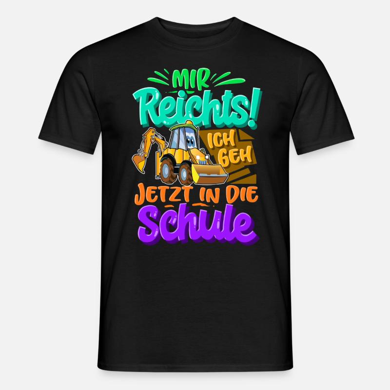 Einschulung Bagger Schulkind - Männer T-Shirt - Schwarz