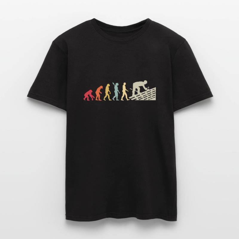 Couvreur Human Evolution Retro Vintage Construction T-shirt homme