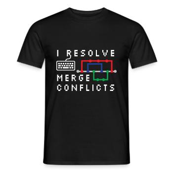 I Resolve Merge Conflicts Coding Programming Devel - Männer T-Shirt - Schwarz - Vorne - AI Model Male 178 light (178cm)