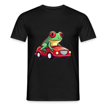 LUSTIGER FROSCH - Männer T-Shirt - Schwarz - Vorne - AI Model Male 178 light (178cm)