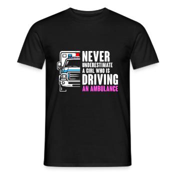 Ne sous-estimez jamais une fille qui conduit un ambul - T-shirt homme - noir - Devant - AI Model Male 178 light (178cm)