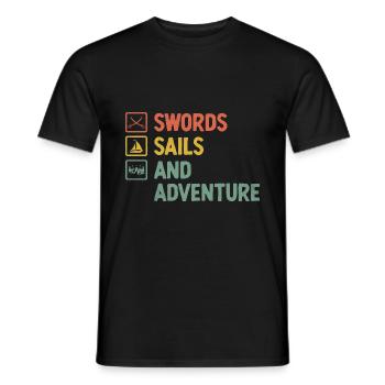 Schwerter Segel Und Abenteuer Piraten Jugend Design - Männer T-Shirt - Schwarz - Vorne - AI Model Male 178 light (178cm)
