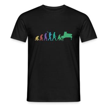Evolution of man Piano Musician Retro Vintage - Männer T-Shirt - Schwarz - Vorne - AI Model Male 178 light (178cm)