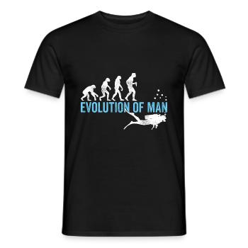 Evolution Graphic Diver Diving Scuba Diver Apnoe S - Männer T-Shirt - Schwarz - Vorne - AI Model Male 178 light (178cm)