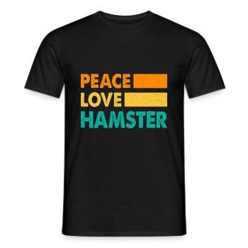 Peace Love Hamster Animal Owner Hamster Lover Pet - Männer T-Shirt - Schwarz - Vorne - AI Model Male 178 light (178cm)