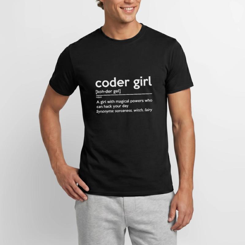Coding Girl Definition Noun Software Developer Pro Männer T-Shirt