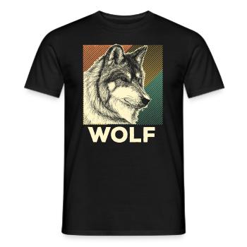 Wolf wolves dog animal nature animal welfare gift - Men's T-Shirt - black - Front - AI Model Male 178 light (178cm)