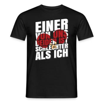 Un de nous deux Est moins bien que Je T-shirt - T-shirt homme - noir - Devant - AI Model Male 178 light (178cm)