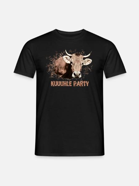 Party machen feiern Landwirt Geburtstag Kuh lustig - Männer T-Shirt - Schwarz