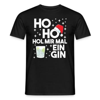 Ho Ho Hol Mir Mal Ein Gin Weihnachten Gin Trinker - Männer T-Shirt - Schwarz - Vorne - AI Model Male 178 light (178cm)