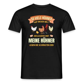 Hühner Huhn Henne Hühnerstall Hahn Bauer Landwirt - Männer T-Shirt - Schwarz - Vorne - AI Model Male 178 light (178cm)