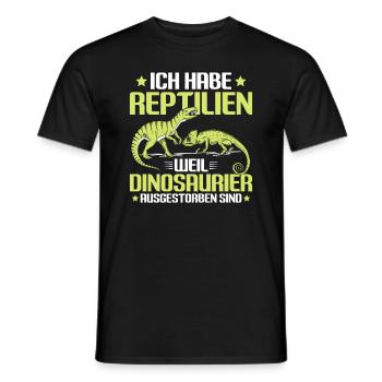 Reptilien Reptil Schlangen Eidechse Terrarium - Männer T-Shirt - Schwarz - Vorne - AI Model Male 178 light (178cm)