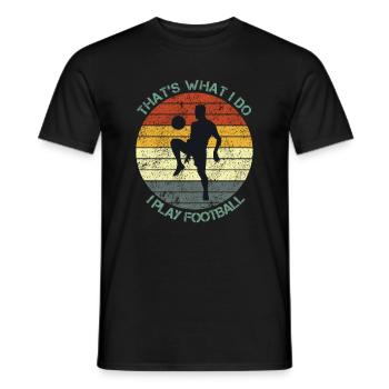 Fußballer - ich spiele Fußball - Männer T-Shirt - Schwarz - Vorne - AI Model Male 178 light (178cm)
