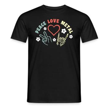 Peace Love Metal - Heavy Metal Musique - T-shirt homme - noir - Devant - AI Model Male 178 light (178cm)