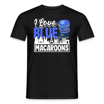 I Love Blue Macaroons Paris France Patisserie - Men's T-Shirt - black - Front - AI Model Male 178 light (178cm)