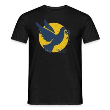 Peace now immediately dove of peace against war - Men's T-Shirt - black - Front - AI Model Male 178 light (178cm)