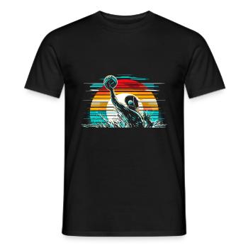 Retro Wasserball Spieler Aquatic Polo Sport - Männer T-Shirt - Schwarz - Vorne - AI Model Male 178 light (178cm)