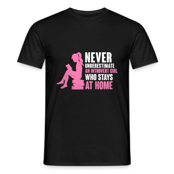 Ne sous-estimez jamais les dictons d’une fille introvertie pour - T-shirt homme - noir - Devant - AI Model Male 178 light (178cm)