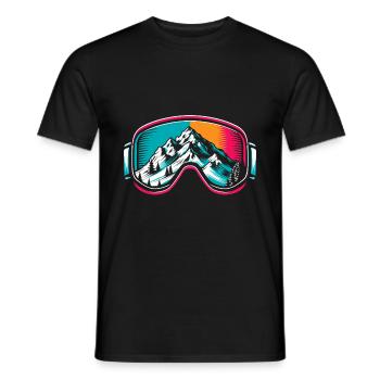 Ski Goggles Skier Skiing Winter Sports Skis - Men's T-Shirt - black - Front - AI Model Male 178 light (178cm)